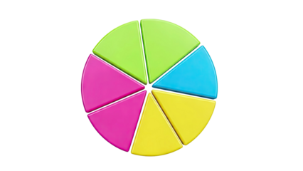 Colorful Pie Chart Segments on White Background