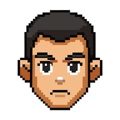 Fototapeta premium Pixel Art Tanned Male Character Face Portrait for Diversity Set