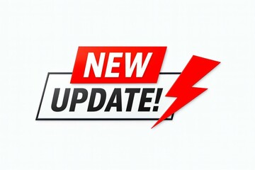 New update notification with lightning bolt icon