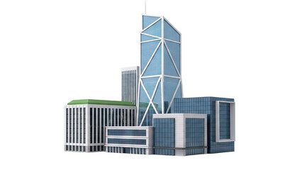 Modern Cityscape with Diverse Architectural Styles