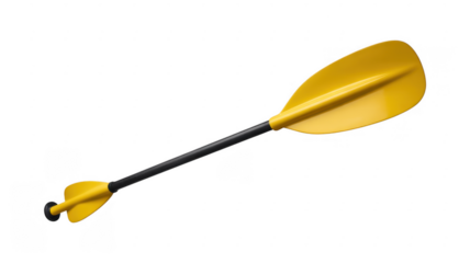 Yellow arrow with black shaft and fletching arrowhead isolated on a transparent background