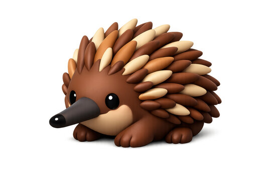 Cute cartoon echidna illustration for kids' design and decor