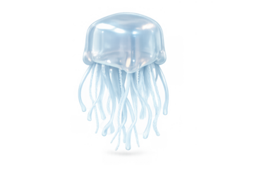 Glowing jellyfish icon with luminescent tentacles for ocean-themed design projects