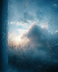 Steamy glass texture with soft-edged clear patch and smooth misty fade gradients