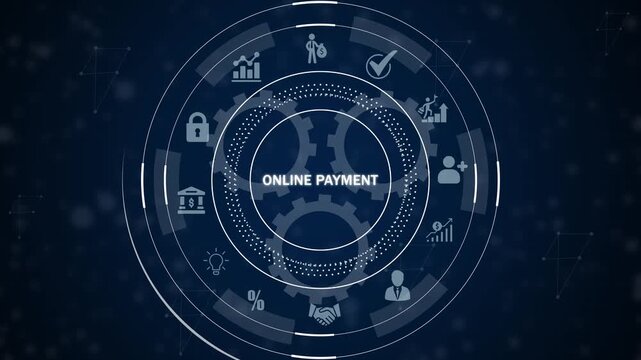 Digital online payment system interface with financial and data analytics gears for e-commerce