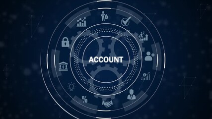 Digital account interface with financial and data visualization representing business growth and