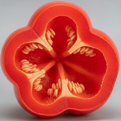 Inside a Red Bell Pepper - A Cross-Section View.