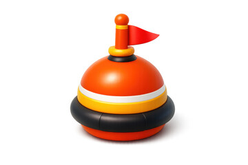 Vibrant cartoon buoy icon for marine or nautical themed design and decoration