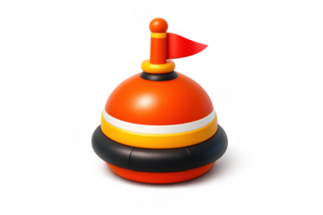 Vibrant cartoon buoy icon for marine or nautical themed design and decoration