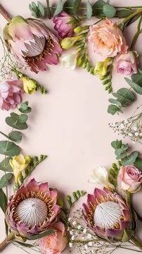 Vertical Boho Minimalist Background with Warm Earthy Tones and Copy Space