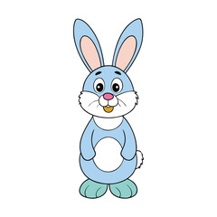 Fototapeta premium Cute Easter bunny with floppy ears and a sweet smile, holding a decorated egg among spring flowers, spreading joy, warmth, and playful holiday cheer. 🐰🌸🥚 