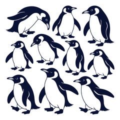 Obraz premium penguin waddlesilhouette penguin waddles penguin waddle sound