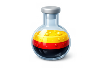 Colorful science flask icon for educational design or chemistry presentation