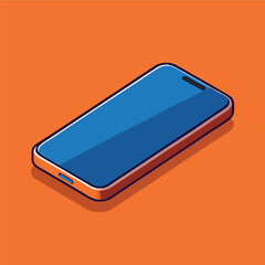 A flat, colorful illustration of a modern smartphone lying diagonally