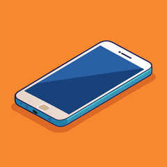A flat, colorful illustration of a modern smartphone lying diagonally