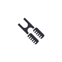 Electrical connector plug icon representing cable connection, wiring installation, electronic assembly, and power transmission component.