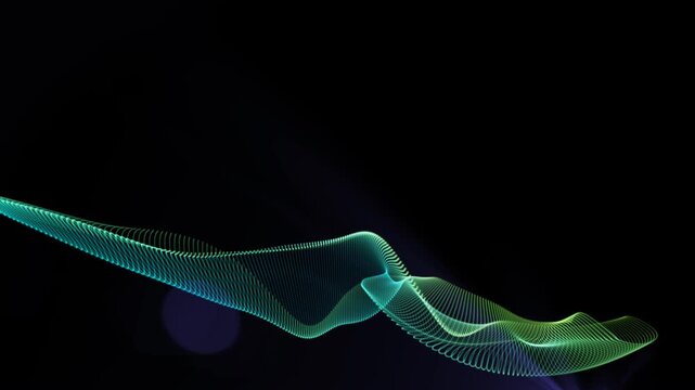 Abstract colorful motion animated geometric tech wave background with light flickering