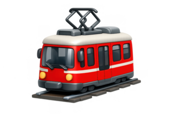 Swiss tram icon in minimalist style for urban transport design