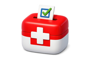 Obraz premium Swiss democracy ballot box illustration with check mark for election concept and design