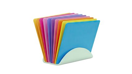 Colorful File Folders in a White Organizer