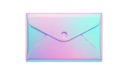 Holographic Envelope with Pink and Blue Iridescent Sheen