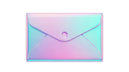Holographic Envelope with Pink and Blue Iridescent Sheen