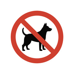 Obraz premium No dogs allowed A red prohibition sign with a dog silhouette