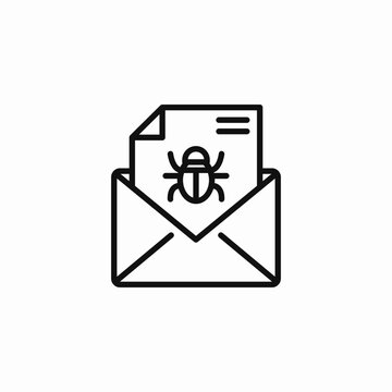 email malware threat icon sign vector