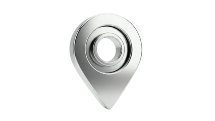 Silver 3D Map Pin Icon