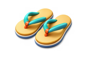 Stylish summer beach sandals icon design for travel and vacation themes