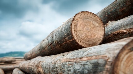 High-quality wood logs and timber for construction, outdoor projects, and rustic decor, showcasing natural texture, sustainability, and eco-friendly materials