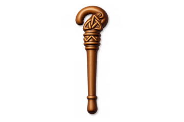 Celtic walking staff icon with intricate carving design for digital and print use