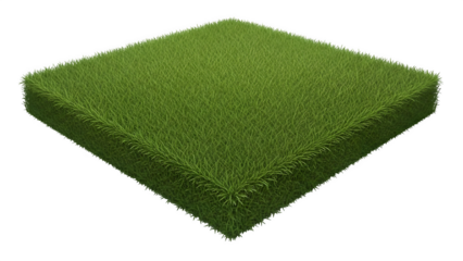 Green cube isolated on transparent background