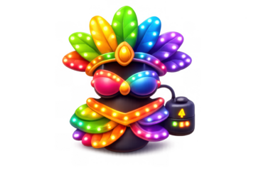 Vibrant carnival costume with led glow design for celebration and festival decor