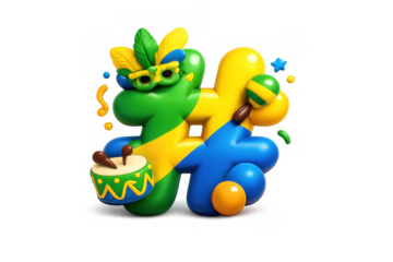 Vibrant carnival celebration with festive hashtag theme for social media and marketing design