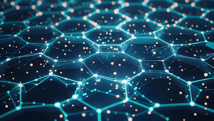 Vibrant network connections with glowing nodes and lines