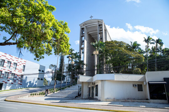 Brusque Cathedral, a famous Catholic church in the city of Santa Catarina, Brazil.