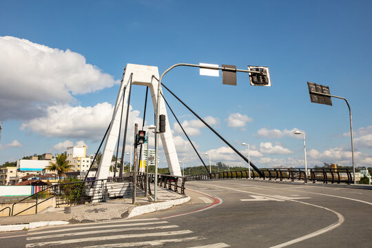 Bridge over a river in the city of Brusque, Santa Catarina, Brazil.