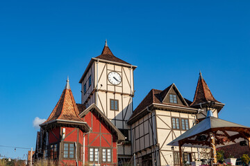 Fototapeta premium Germanic village in Blumenau with typical German houses, Santa Catarina, Brazil