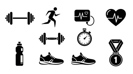 Obraz premium Minimalist New Year First Minute Clock Celebration with Love and Success Icons on Dark Background