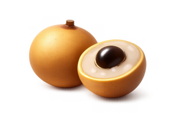 Minimalist longan fruit icon for design and decor projects