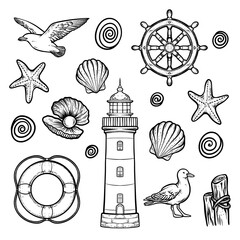 nautical seamless pattern