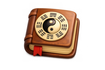 I ching divination book with yin yang symbol design for spiritual guidance and meditation