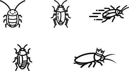 black and white cockroach illustrations
