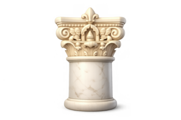 Elegant ornate venetian column with classical architectural elements for interior design and decoration