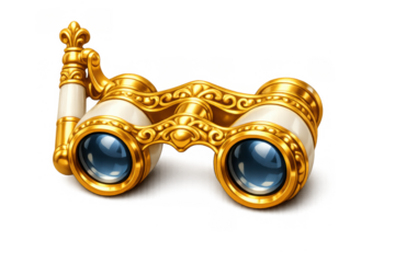 Elegant opera binoculars design for theater and art lovers - luxurious vintage optics illustration