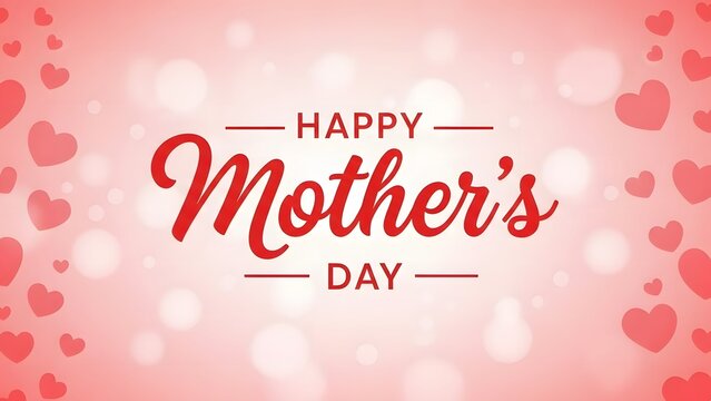 Happy mother's day greeting card with hearts
