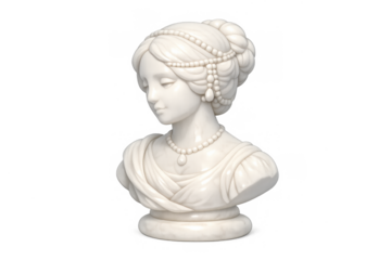Elegant renaissance marble bust sculpture