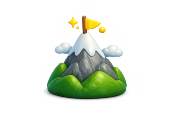 Mountain peak achievement concept for motivation and success themes