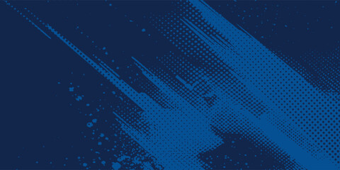 blue color pattern gradient grunge texture background. Dots pop art comics sport style vector illustration Abstract background dark blue with modern corporate concept
